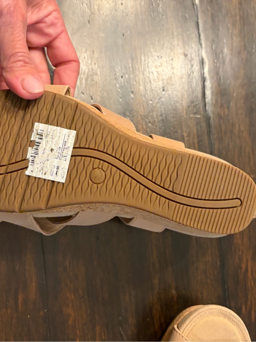 Clarks Unstructured Women’s Light Tan Cross-Strap Slingback wedge Sandals 8.5 - Picture 6 of 7
